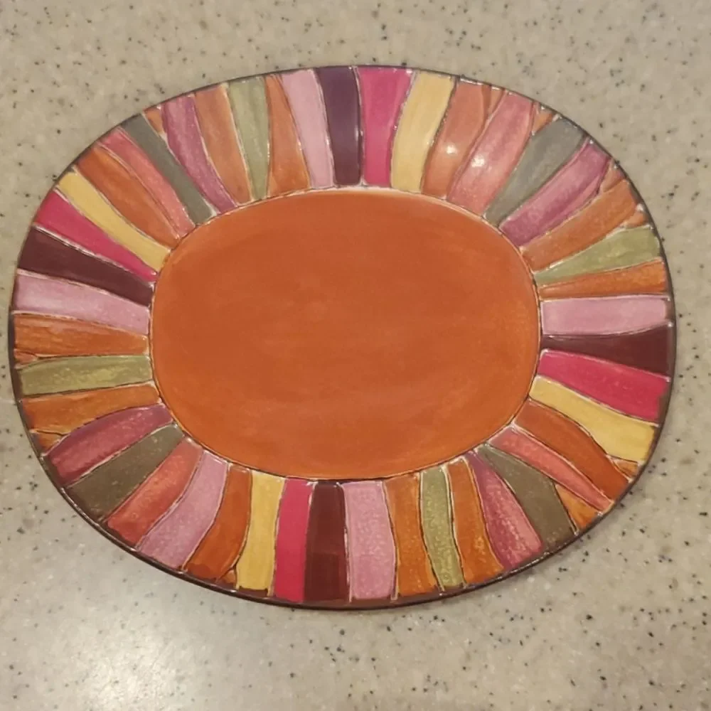 Pier One Wavy Stripe Plate Set of 2 Plates